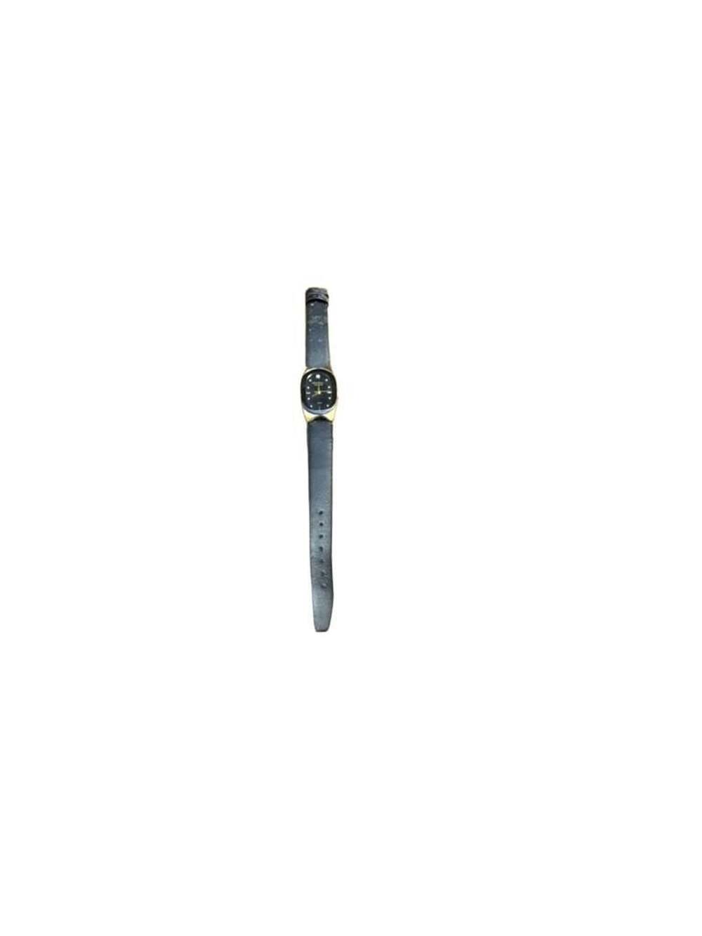 Armitron Now Diamond Dial Watch Black Leather Strap Gold Tone